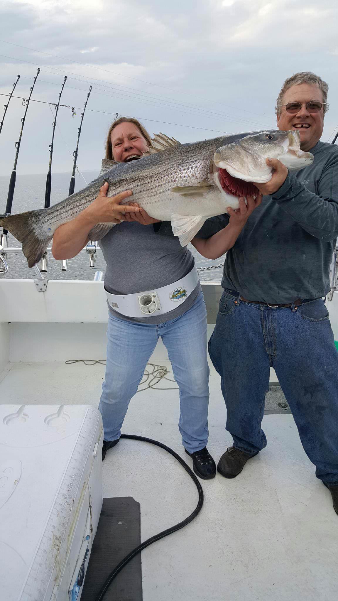 48 Inches! The Biggest Striped Bass So Far This Year!